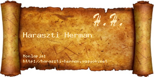 Haraszti Herman névjegykártya